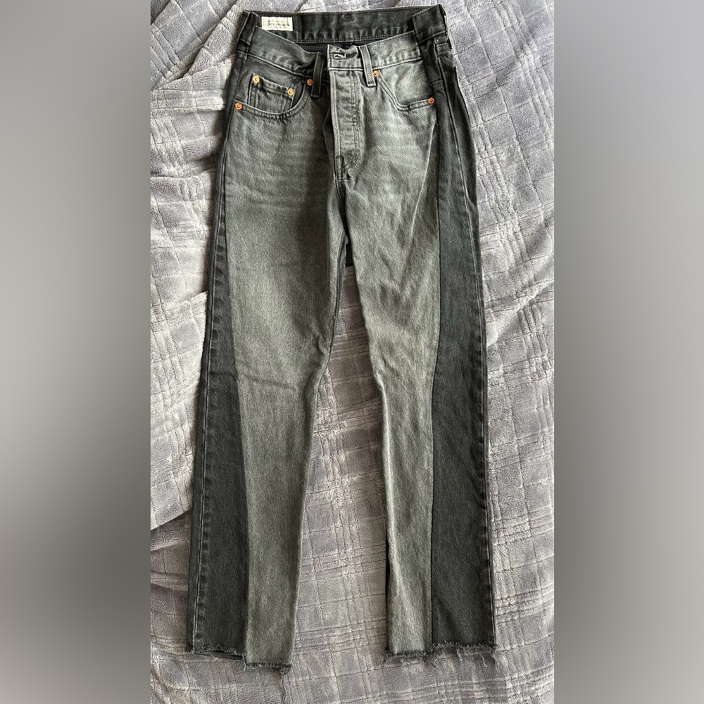 LEVI’S Premium 501 High-Rise Straight Leg Jeans Black/Grey Size 25